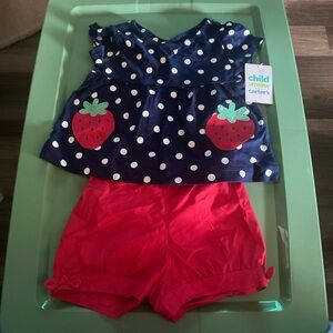 Carter's Navy and Red Strawberry Set